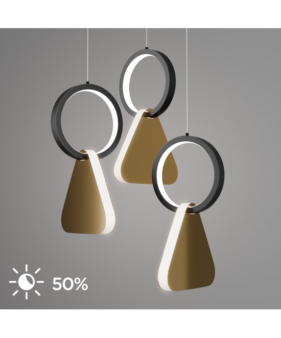 Φωτιστικό Κρεμαστό Symmetric 1F Led 45W Χρυσό-Μαύρο Φ25x120cm Φωτιστικό Κρεμαστό Symmetric 1F Led 45W Χρυσό-Μαύρο Φ25x120cm