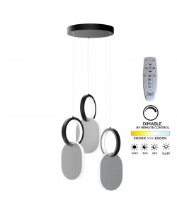 Φωτιστικό Κρεμαστό Symmetric 1G Led 45W Νίκελ Ματ Φ25x120cm