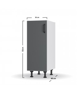 Modest Κάτω Ντουλάπι Ανθρακί 30x48x82cm