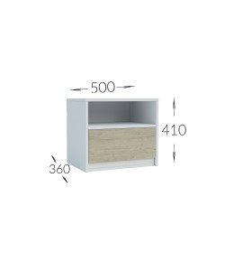 Κομοδίνο Viva Λευκό-Σονόμα 50x36x41cm Κομοδίνο Viva Λευκό-Σονόμα 50x36x41cm