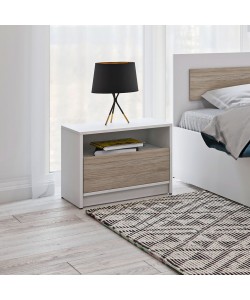 Κομοδίνο Viva Λευκό-Σονόμα 50x36x41cm