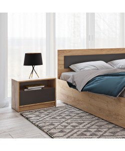 Κομοδίνο Viva Χρυσό Δρυς-Γραφίτη 50x36x41cm