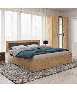 Κρεβάτι Viva Χρυσό Δρυς-Γραφίτης 160x200cm