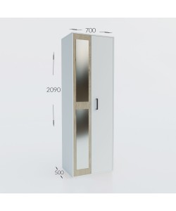 Ντουλάπα Viva Λευκό-Σονόμα 70x50x209cm