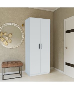 Ντουλάπα Δίφυλλη Simple Λευκή 80x52x205cm