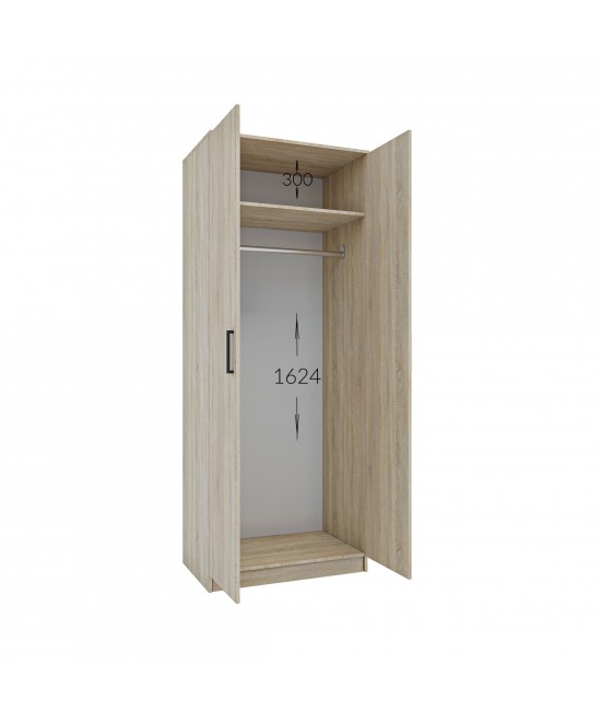 Ντουλάπα Δίφυλλη Simple Σονόμα 80x52x205cm