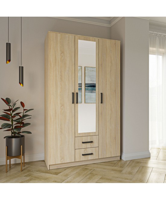 Ντουλάπα Τρίφυλλη Simple 3D2D Σονόμα 120x52x205cm