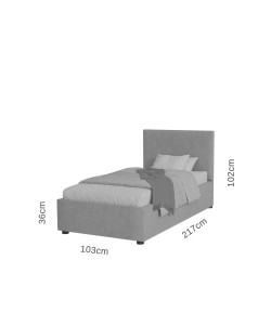Κρεβάτι Billy Γκρι 90x200cm