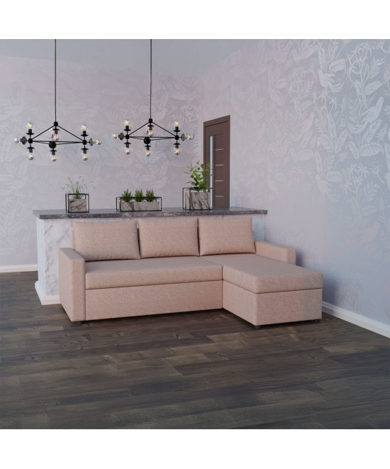 Concept Γωνιακός Καναπές Κρεβάτι με Αναστρέψιμη Γωνία & Αποθηκευτικό Χώρο Σάπιο Μήλο 218x153x80cm