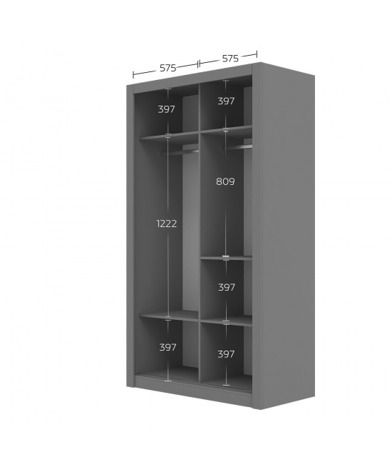 Ντουλάπα Linea Σονόμα 120x60x215cm