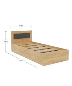 Κρεβάτι Viva Χρυσό Δρυς-Γραφίτης 90x200cm