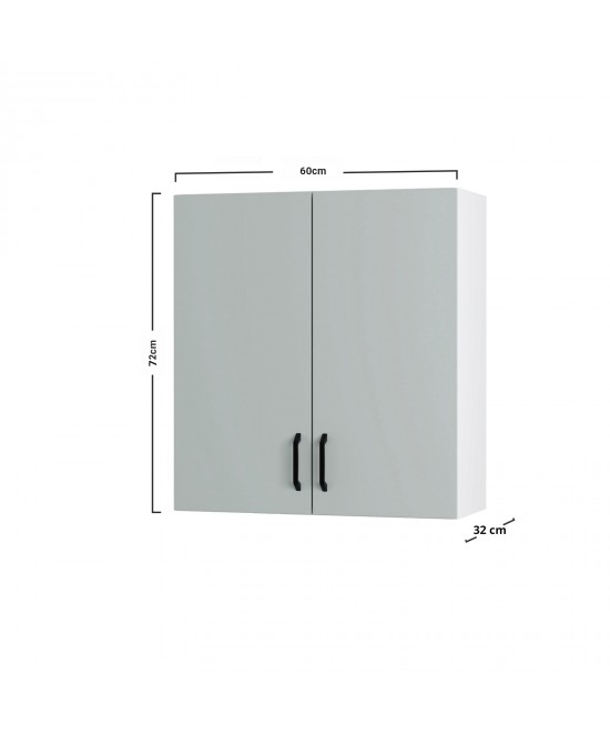 Modest Πάνω Ντουλάπι Γκρι 60x32x72εκ