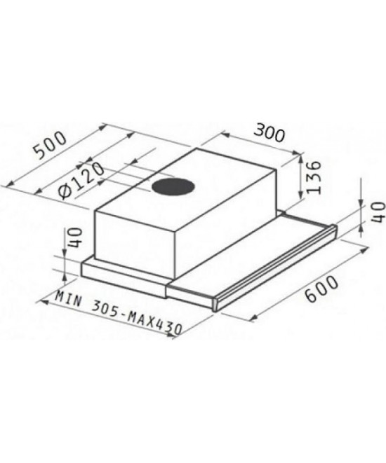 Συρόμενος Απορροφητήρας ΙΝΟΧ 60cm 7012ΜΤ Meidtec by Pyramis