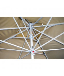 Ομπρέλα τετράγωνη 4x4 μέτρα αλουμινίου επαγγελματική με αδιάβροχο ύφασμα σε εκρού χρώμα