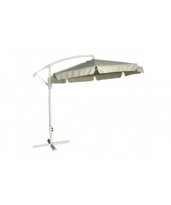 Ομπρέλα στρόγγυλη κρεμαστή 3 μέτρα με αδιάβροχο ύφασμα σε εκρού χρώμα