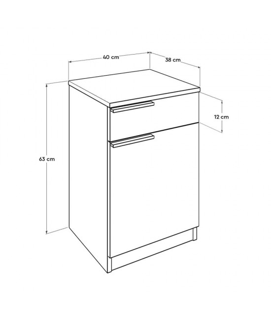 Κομοδίνο σε σονόμα & λευκό χρώμα 40x38x63