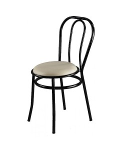 Καρέκλα μεταλλική με τεχνόδερμα σε χρώμα μαύρο 42x42x85εκ.