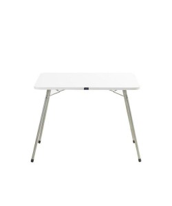 Τραπέζι camping πτυσσόμενο από μέταλλο σε ασημί/λευκό χρώμα 60x80x62