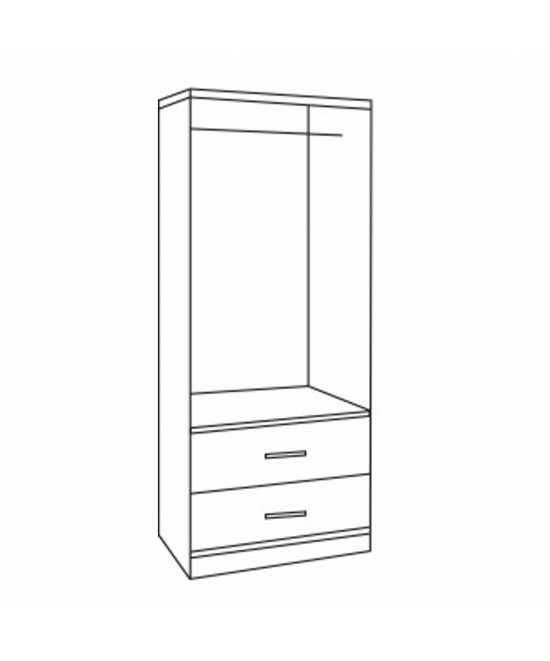 Ντουλάπα ρούχων δίφυλλη REAL με 2 συρτάρια χρώμα sonoma 80x42.5x180.5 εκ. Ντουλάπα ρούχων δίφυλλη REAL με 2 συρτάρια χρώμα sonoma 80x42.5x180.5 εκ.