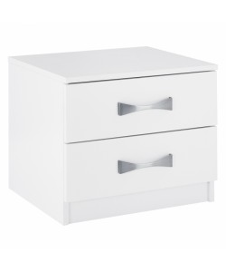 Κομοδίνο ''REAL'' με 2 συρτάρια σε χρώμα λευκό 48x40.5x41.5 Κομοδίνο ''REAL'' με 2 συρτάρια σε χρώμα λευκό 48x40.5x41.5