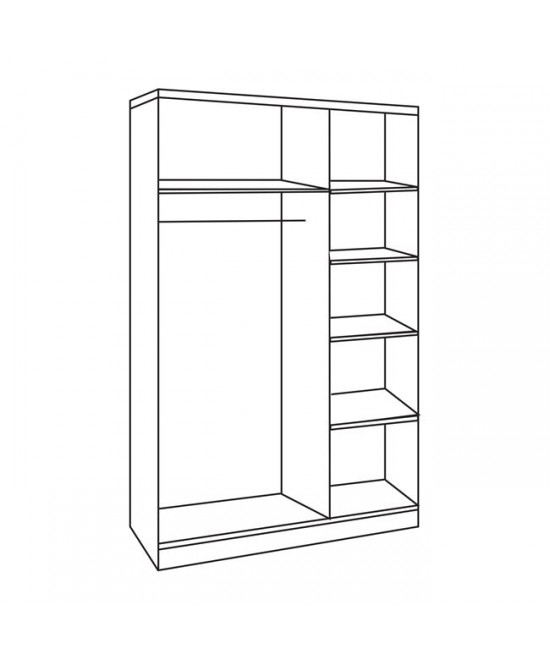 Ντουλάπα ρούχων τρίφυλλη REAL με 5 ράφια & κρεμάστρα ρούχων σε χρώμα sonoma 90x42.5x180.5