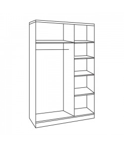 Ντουλάπα ρούχων τρίφυλλη REAL με 5 ράφια & κρεμάστρα ρούχων σε χρώμα λευκό 90x42.5x180.5