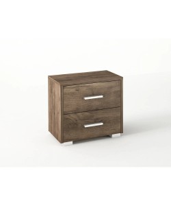 Κομοδίνο με 2 συρτάρια σε χρώμα καρυδί 50x34x48 Κομοδίνο με 2 συρτάρια σε χρώμα καρυδί 50x34x48