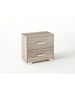 Κομοδίνο με 2 συρτάρια σε χρώμα σταχτί 50x34x48 Κομοδίνο με 2 συρτάρια σε χρώμα σταχτί 50x34x48