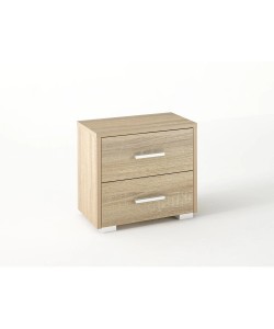 Κομοδίνο με 2 συρτάρια σε χρώμα δρυς 50x34x48 Κομοδίνο με 2 συρτάρια σε χρώμα δρυς 50x34x48