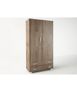 Ντουλάπα δίφυλλη σε χρώμα καρυδί 105x50x180