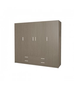 Ντουλάπα τετράφυλλη σε σταχτί χρώμα 200x60x180 Ντουλάπα τετράφυλλη σε σταχτί χρώμα 200x60x180