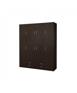 Ντουλάπα τετράφυλλη με πατάρι σε βέγγε χρώμα 200x55x240 Ντουλάπα τετράφυλλη με πατάρι σε βέγγε χρώμα 200x55x240