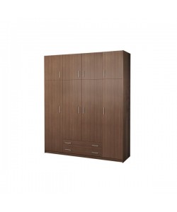 Ντουλάπα τετράφυλλη με πατάρι σε καρυδί χρώμα 200x55x240 Ντουλάπα τετράφυλλη με πατάρι σε καρυδί χρώμα 200x55x240