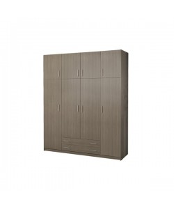 Ντουλάπα τετράφυλλη με πατάρι σε σταχτί χρώμα 200x55x240 Ντουλάπα τετράφυλλη με πατάρι σε σταχτί χρώμα 200x55x240