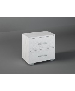 Κομοδίνο με 2 συρτάρια σε χρώμα λευκό ρουστίκ 50x34x48 Κομοδίνο με 2 συρτάρια σε χρώμα λευκό ρουστίκ 50x34x48