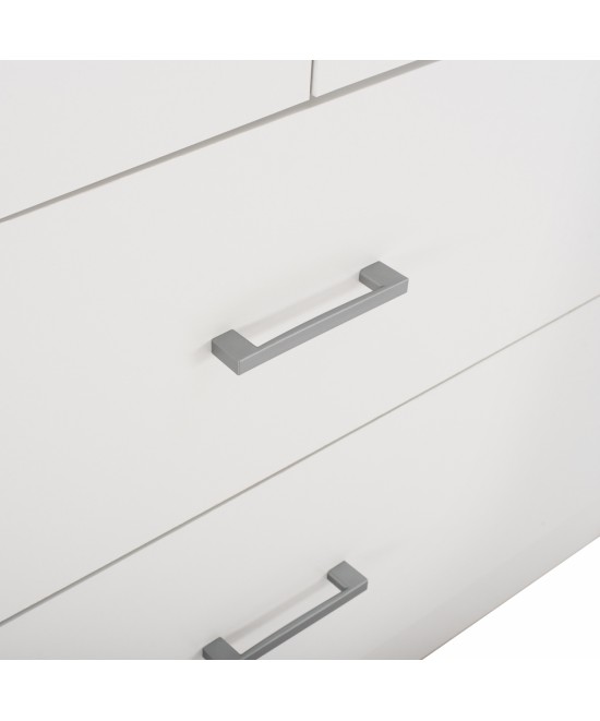 Ντουλάπα ρούχων δίφυλλη REAL με 2 συρτάρια χρώμα λευκό 80x42.5x180.5