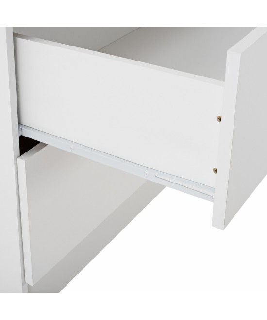 Ντουλάπα ρούχων δίφυλλη REAL με 2 συρτάρια χρώμα λευκό 80x42.5x180.5