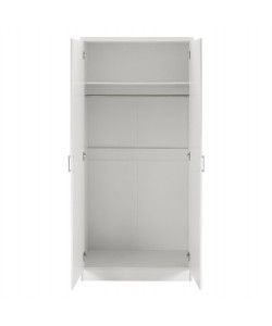 Ντουλάπα ρούχων δίφυλλη REAL χρώμα λευκό 80x42.5x180.5