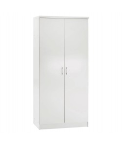 Ντουλάπα ρούχων δίφυλλη REAL χρώμα λευκό 80x42.5x180.5