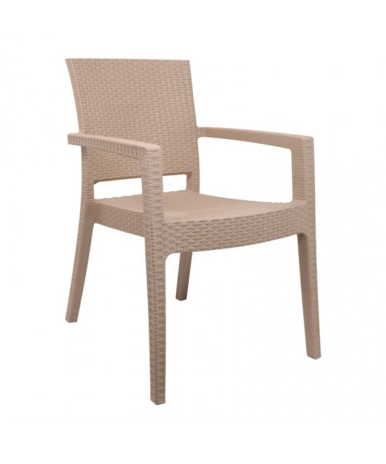 Πολυθρόνα βαρέους τύπου ZEUS απο PP σε χρώμα cappucino 58x57x89