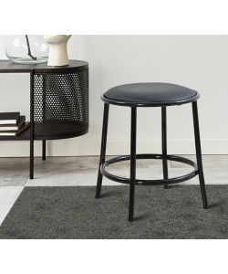 Σκαμπό από μέταλλο/PU σε χρώμα μαύρο Φ40x45