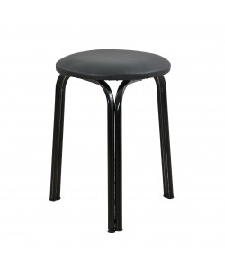 Σκαμπό από μέταλλο/PU σε χρώμα μαύρο Φ36x47