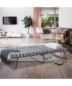 Κρεβάτι-ράντζο με τάβλες έξι εκατοστών πολύχρωμο 82x182 Κρεβάτι-ράντζο με τάβλες έξι εκατοστών πολύχρωμο 82x182