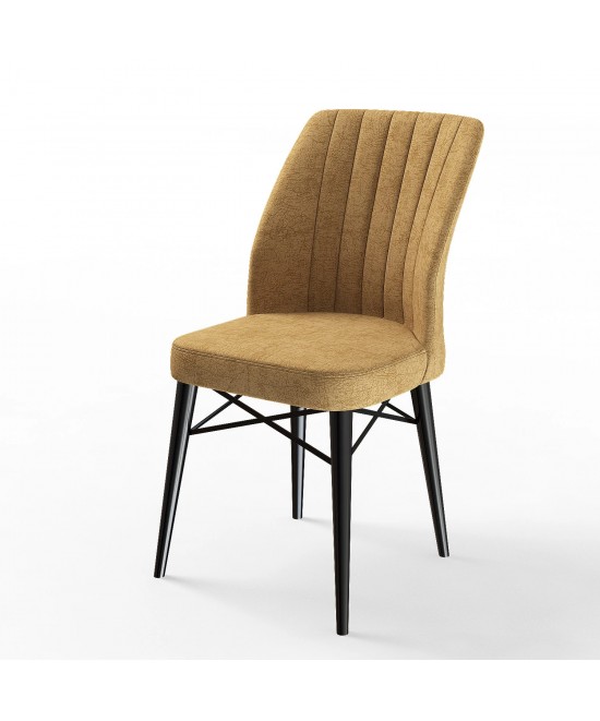 Καρέκλα Armen καπουτσίνο antique ύφασμα-μαύρο πόδι 47x50x93
