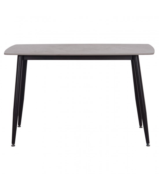 Τραπέζι Rav γκρι μαρμάρου sintered stone-μαύρο μέταλλο 120x70x75
