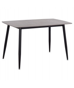 Τραπέζι Rav γκρι μαρμάρου sintered stone-μαύρο μέταλλο 120x70x75