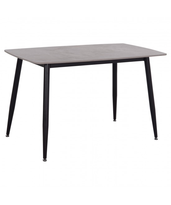 Τραπέζι Rav γκρι μαρμάρου sintered stone-μαύρο μέταλλο 120x70x75