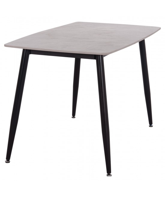 Τραπέζι Rav γκρι μαρμάρου sintered stone-μαύρο μέταλλο 120x70x75