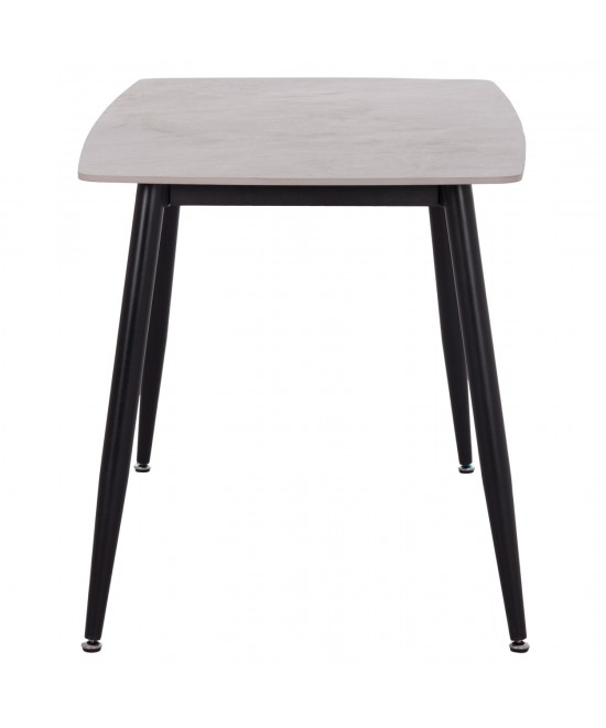 Τραπέζι Rav γκρι μαρμάρου sintered stone-μαύρο μέταλλο 120x70x75