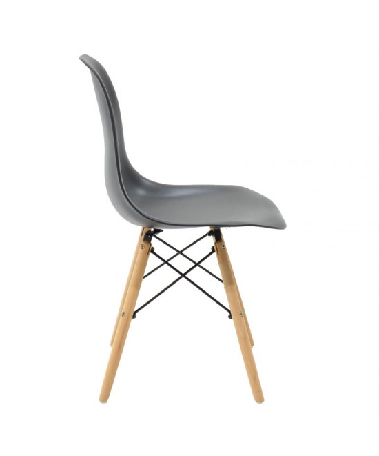 Καρέκλα Alta PP μαύρο-φυσικό πόδι 46x50x82